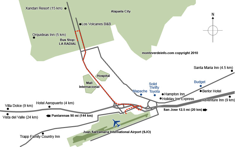 SJO aiport map SJO aiport map