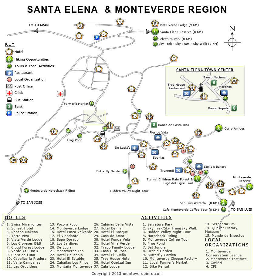 Monteverde Area Map